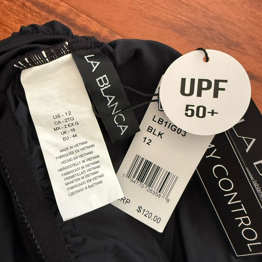 La Blanca Island Goddess Shirred One Shoulder Swimsuit Womens Size 12 NWT $120 - Picture 3 of 10